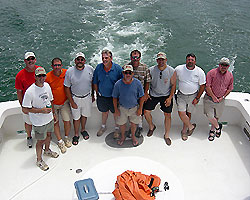Pictures just don't do the boat justice. If you were wondering how much room that you will have onboard look at these 10 adults that stand along the stern! Pictures just don't do the boat justice. If you were wondering how much room that you will have onboard look at these 10 adults that stand along the stern!
