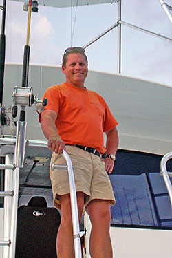 Johnny Greene stand on the Captain's deck